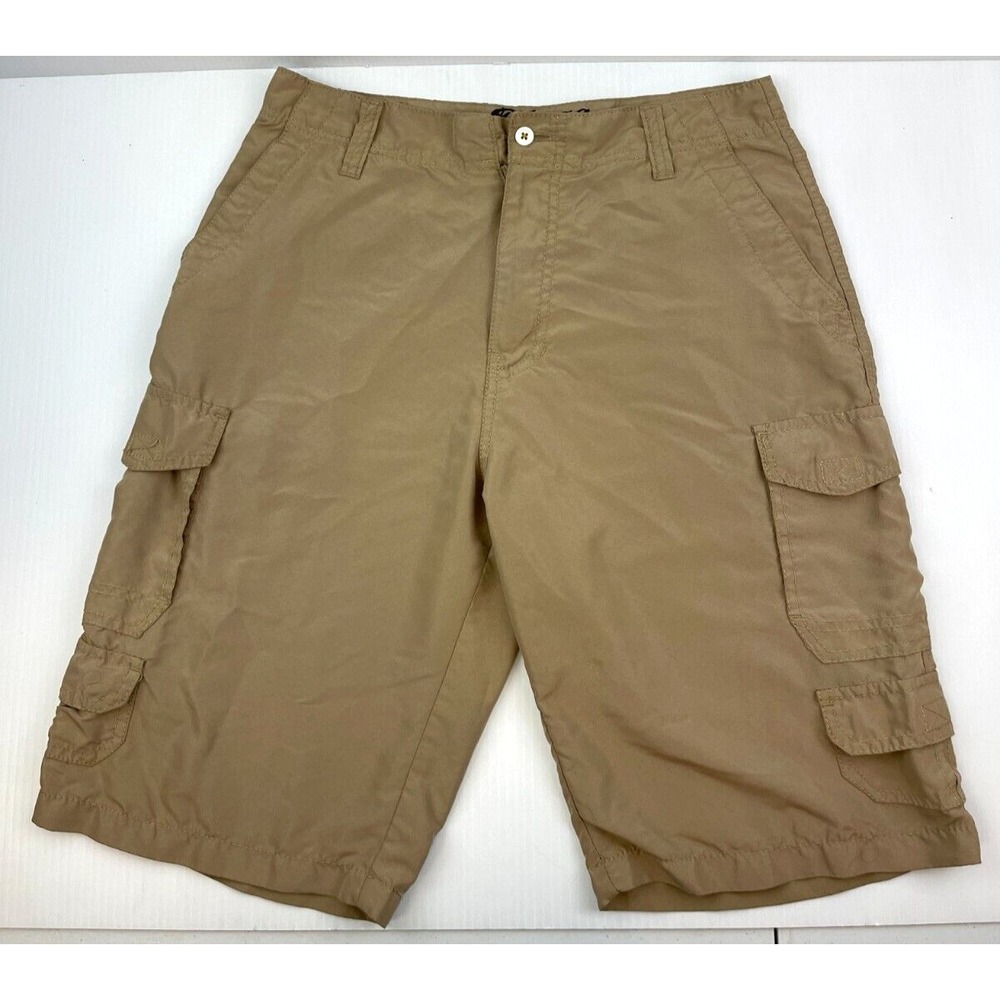 Plugg Men's Cargo Shorts Tan Size 29 100% Cotton Pockets Belt Loops
